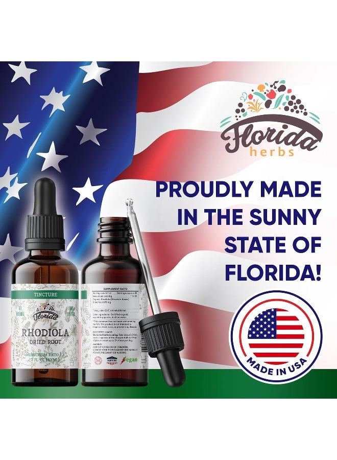 FLORIDA HERBS Rhodiola Tincture, Organic Rhodiola Extract (Rhodiola Rosea) Dried Root Health Supplement, Non-GMO in Cold-Pressed Organic Vegetable Glycerin 2 oz, 670 mg - Image 4